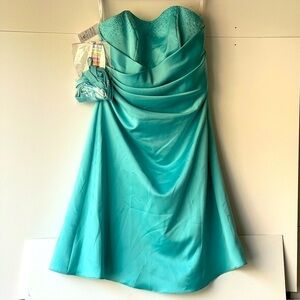 NWT ($190) Womens Blue Formal Dress Wedding Bridal Party Prom Dress, Sz 10